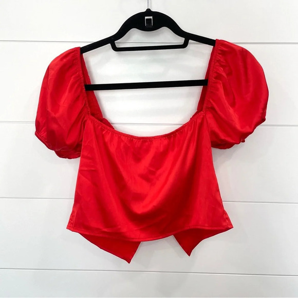 Superdown Lesley Tie Front Top in Red XS - Picture 9 of 12